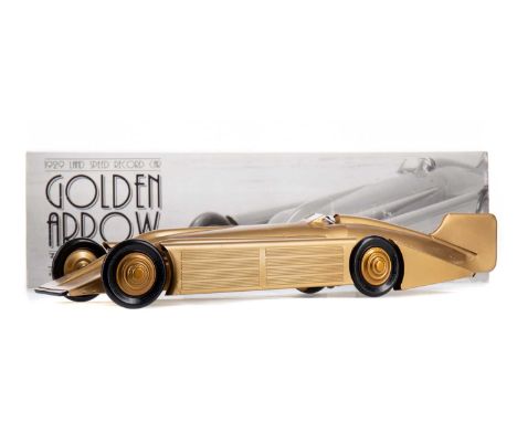 SCHYLLING COLLECTOR SERIES TIN PLATE MODEL OF 1929 LAND SPEED RECORD CAR 'GOLDEN ARROW',boxed with outer sleeve, toy no. 2277