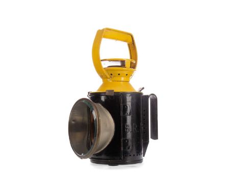 BRITISH RAIL SCOTLAND FOUR ASPECT SIGNALLING/FOG LAMP,with white, amber, red and green lenses, painted in black and yellow, 2