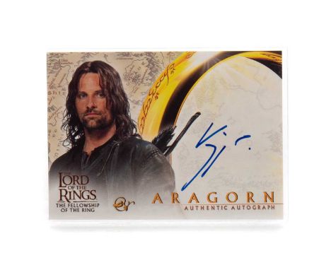 THE LORD OF THE RINGS TOPPS MOVIE TRADING CARD GAME,an Authentic Autograph card for Viggo Mortensen as Aragon