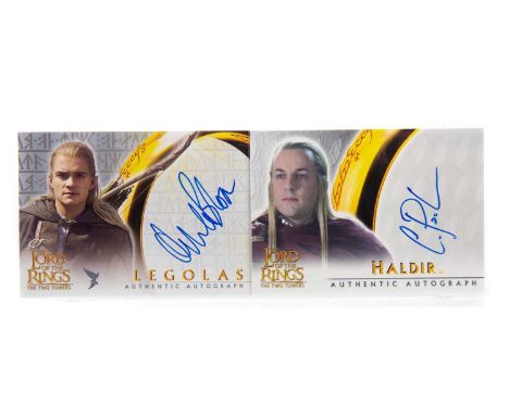 THE LORD OF THE RINGS TOPPS MOVIE TRADING CARD GAME,two Authentic Autograph cards for Orlando Bloom as Legolas and Craig Park