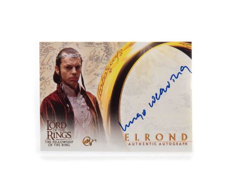 THE LORD OF THE RINGS TOPPS MOVIE TRADING CARD GAME,an Authentic Autograph card for Hugo Weaving as Elrond