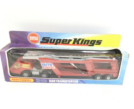 A Boxed Matchbox Superkings Car Transporter K-10. Un punched.