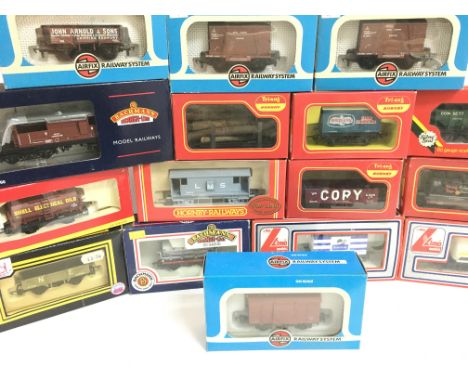 A Box Containing a Collection of Various Boxed 00 Gauge Rolling Stock including Hornby. Airfix. Bachmann.