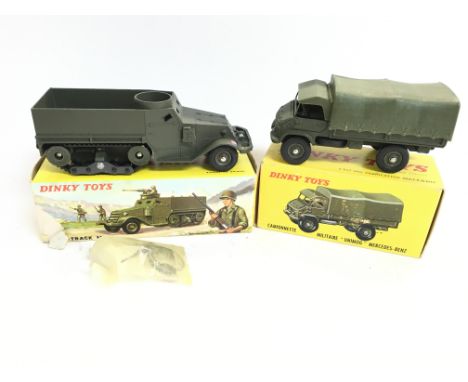 A Boxed French Dinky Half Track #822 and a Army Covered Wagon #921.