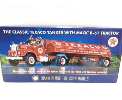 A Boxed Franklin Mint Texaco Tanker With Mack B-61 Tractor.