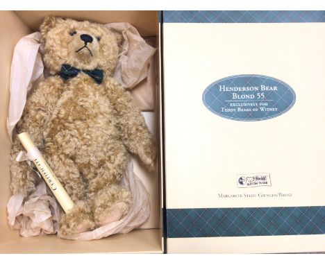 A Boxed Steiff Henderson Bear With Certificate. Approx height 53CM.