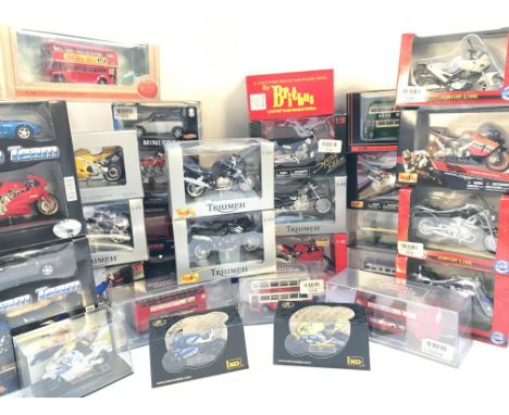 A Box Containing Various Boxed Diecast including IXO. Maisto. Exclusive First Editions. And Original Omnibus. Mostly buses an