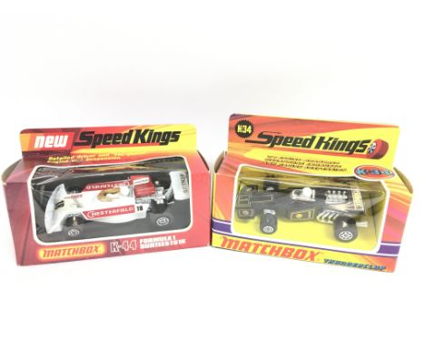 A Boxed Matchbox Formula 1 Surtees 16 # K-K-44 and a Matchbox Thunderclap K-34. Both un punched.