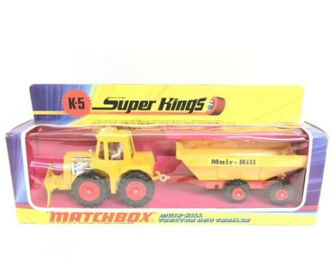 A Boxed Matchbox Super Kings Tractor and Trailer. #K-5. Un Punched.