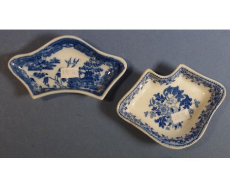 Two various Spode blue & white pickle dishes including floral decorated, printed mark to base; & Willow pattern, impressed ma