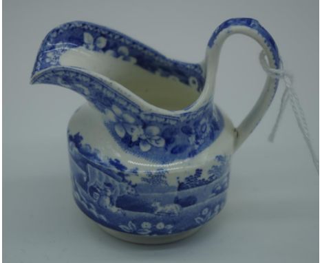 Spode 'Milkmaid' pattern miniature jug 7cm high approx.   Printed SPODE mark to base.