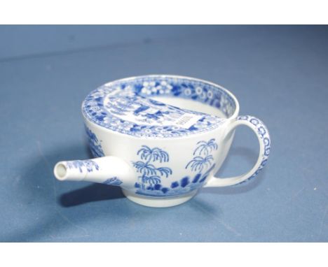 Spode pearlware invalid feeder cup 'Tower pattern'. Printed SPODE mark to base. H6.5cms approx.