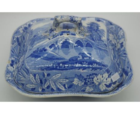 Spode 'Lucano' pattern lidded tureen 23cm x 23cm approx., a filled rim chip to lid.  Impressed and printed marked to both par