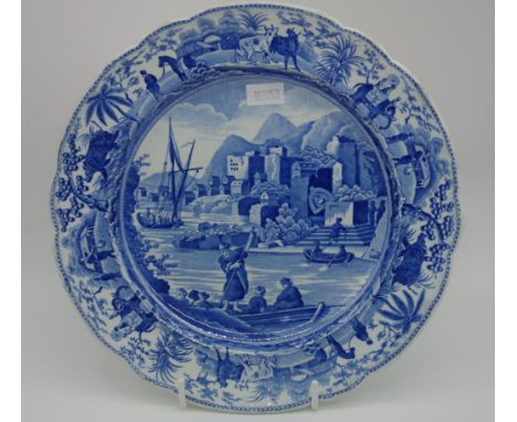 Spode Caramanian plate 'Necropolis', impressed SPODE mark to base, 21cm diameter approx.,