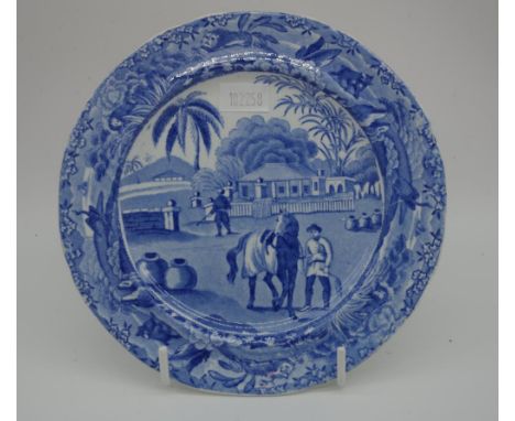 Spode 'Indian Sporting Scenes' side plate 'Groom leading out', 15.5cm diameter approx. Ex Butcher Collection