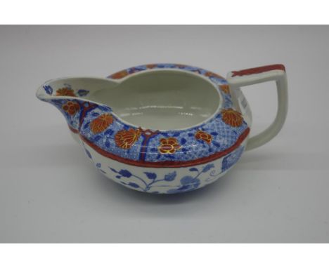 Spode transfer ware & over painted creamer Printed SPODE mark to base and design # 1216. H7cms approx (to top of handle).