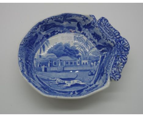 Spode 'Indian Sporting Scenes' pickle dish early 19th century, transfer printed. SPODE printed mark to base,13cm diameter app