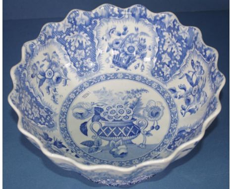 Spode 'Filigree' pattern footed bowl printed mark to base. (As inspected; rim chip to foot). H13cms approx Dia26cms approx.