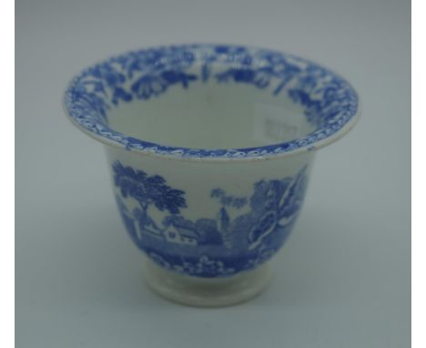 Small Spode blue & white pearlware cup 5.5cm high approx.