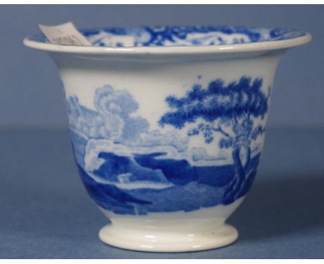 Spode 'Blue Italian' pattern small footed bowl printed 'C' mark to base. H6cms approx Dia 7.5cms approx. Early 19th century.