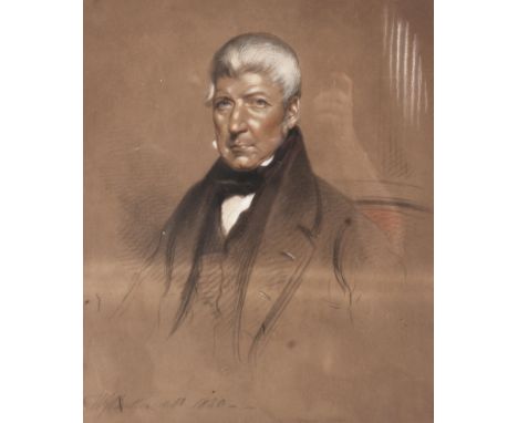 A 19th century pastel portrait of a gentleman. Inscribed WG Butler/1850 lower left, within rocaille frame, 37cm x 44cm 