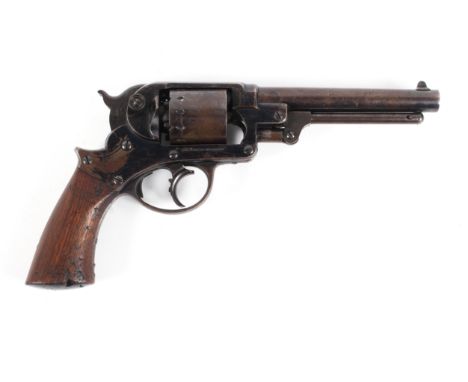 A Starr Arms Company New York large scale revolver. 1858 Army double action 6 shot revolver, numbered 21152 to bullet chamber