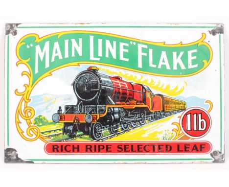 A Main Line Flake Rich Ripe Selected Leaf 1lb enamel sign. Pierced, 28cm x 17.5cm  Condition Report: Each corner has damage a