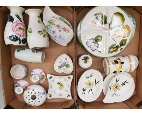 A collection of Radford ceramic items: vases, serving items, candlestick holders etc (2 trays). 