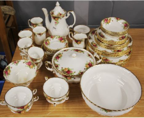 An extensive quantity of Royal Albert Old Country Roses tea and dinner china, including large fruit bowl and four oval servin