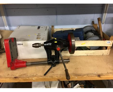 Assorted tools and a light fitting