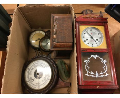 Assorted clock and barometers