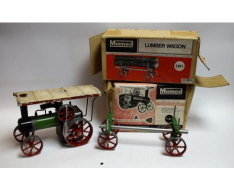 A Mamod model traction engine T.E.I, boxed; another, lumber wagon, LW1, boxed (2)