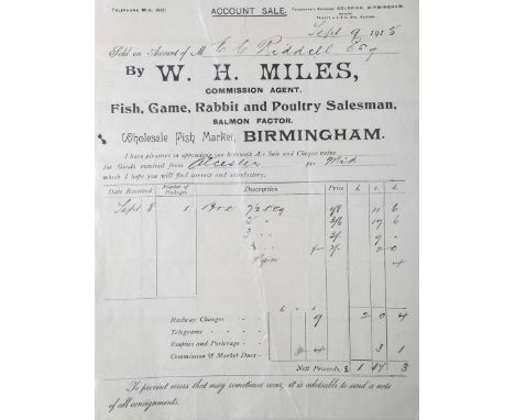A collection of 19th and 20th century ephemera relating to shooting, hunting and rural affairs, including shopping lists, bil
