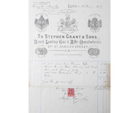A large collection of 19th and 20th century ephemera relating to game hunting, shooting and rural affairs, including billhead