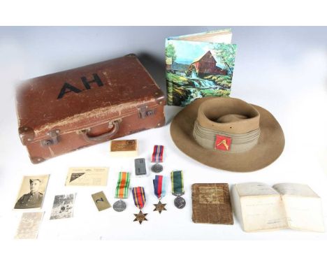 A collection of medals and militaria belonging to Gunner Arthur R. Horton, Royal Artillery, including a group of five Second 