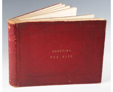 Two rare late 19th century tooled red leather game hunting ledgers/registers relating to Red Rice near Andover, Hampshire, an
