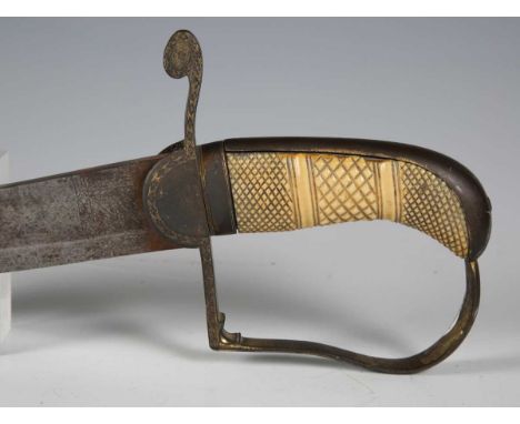 A George III 1796 pattern officer's sabre with curved blade, blade length 70cm, with engraved decoration, crowned 'GR' cypher