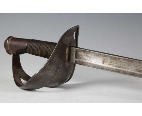 A 19th century Italian model 1860 heavy cavalry trooper's sword by S. &amp; K. Schnitzler &amp; Kirschbaum, with slightly cur