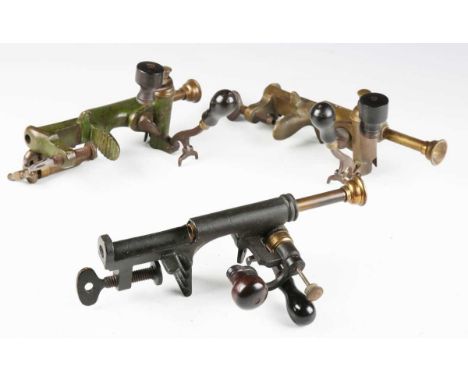 Two 12-bore combination cartridge reloading tools by Ward &amp; Sons, Birmingham, each with loading funnel, spring-loaded ram