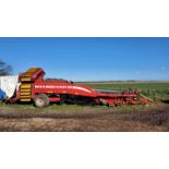 Grimme GT170S trailed 2 row elevator potato harvester and picking table.