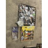 Qty of Sanding blocks, wire brushes, paint brushes, welding rods, wrench, scissors,