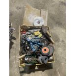 Qty of Misc Items, grinding discs, trowels, drills (not tested), drill bits, saw, plastering boards,