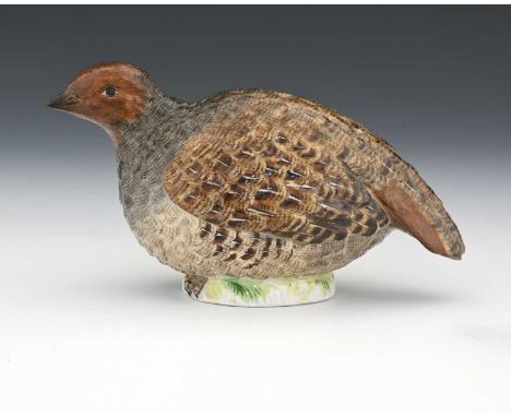 A Meissen figure of a grouse, model 478, 19th century, 15cm long
