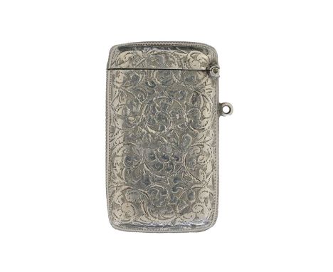 A silver combination vesta snuff box, chased foliate scroll decoration, 4 by 6.5cm