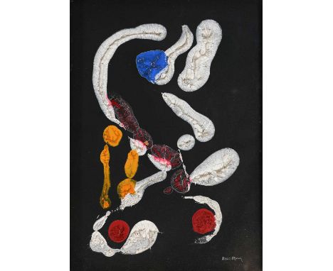 Man Ray (American, 1890-1976), Natural Painting, signed l.r., circa 1960, acrylic/masonite, 'Panneau Van Eyck 4F' label verso