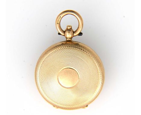 A George V 15 carat gold triple locket, Deakin and Francis, Birmingham 1913, engine turned circular form with fob suspension 