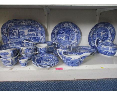 A quantity of Spode Italian patterned blue and white tableware 