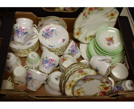 Ceramics - a Regent china tea service, soups, twelve saucers, sugar bowl, milk jug, a Royal Stafford six place tea service; e