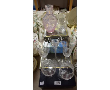 Glassware - Stuart candlesticks, Stuart vase, Caithness, Bohemia (boxed) 