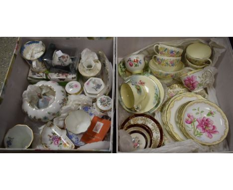 A Foley china tea set, printed with summer flowers; other decorative ceramics, cabinet cups and saucers, Aynsley, Tuscan, Roy